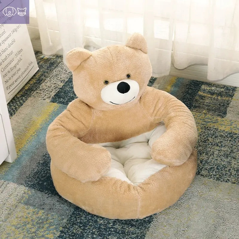 Teddy Bear Cuddler Pet Bed – Cozy Comfort for Your Furry Friend