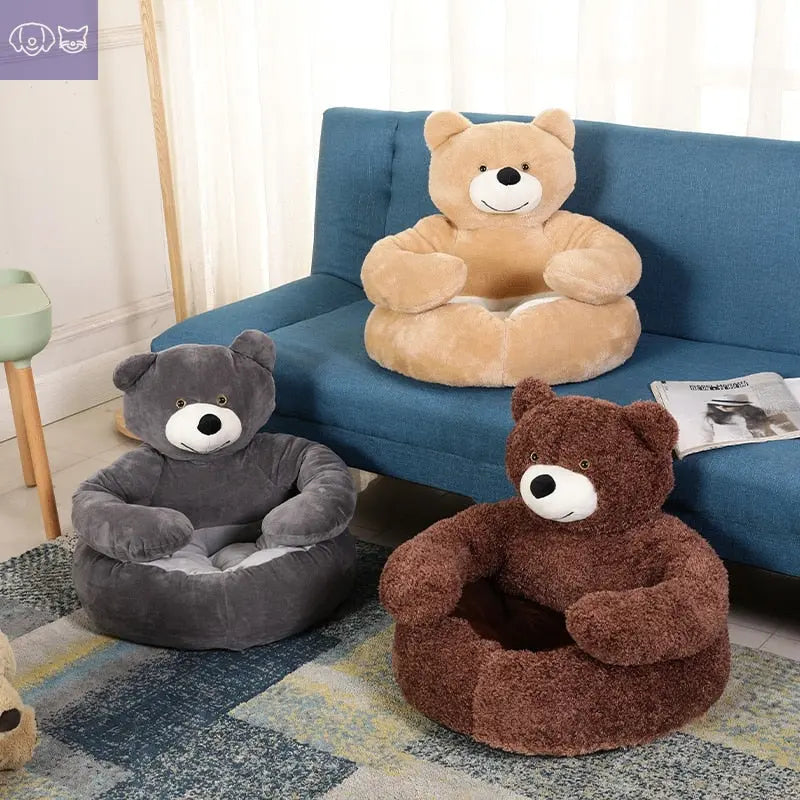 Teddy Bear Cuddler Pet Bed – Cozy Comfort for Your Furry Friend