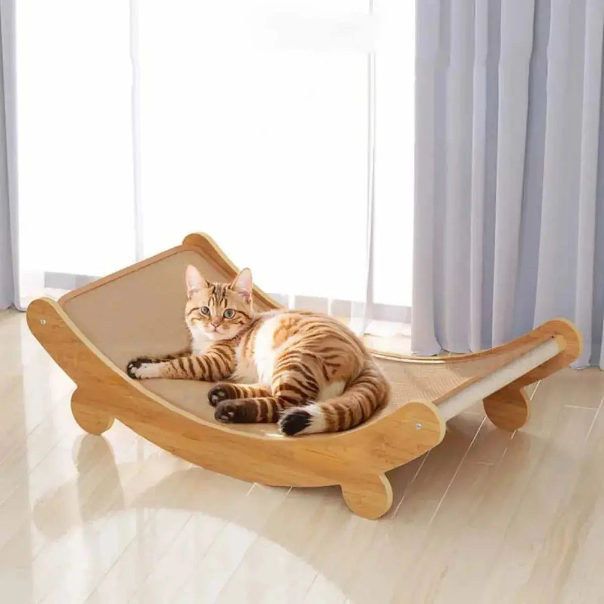 Wooden Cat Scratching Pad & Bed – Multi-Function Scratch Board