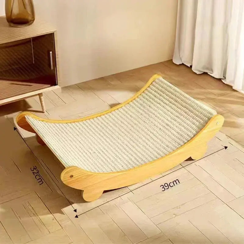 Wooden Cat Scratching Pad & Bed – Multi-Function Scratch Board