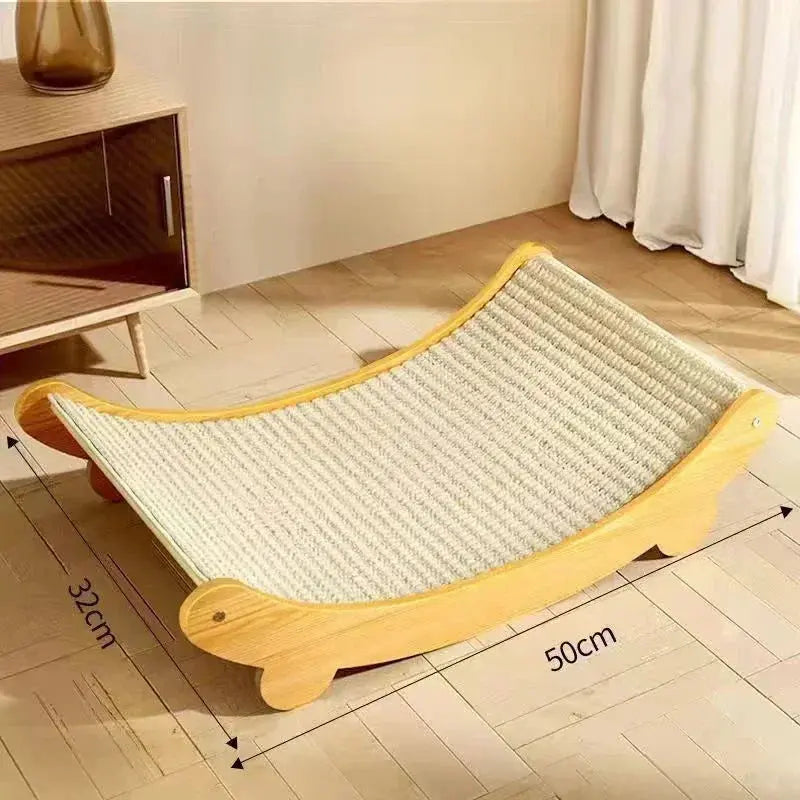 Wooden Cat Scratching Pad & Bed – Multi-Function Scratch Board