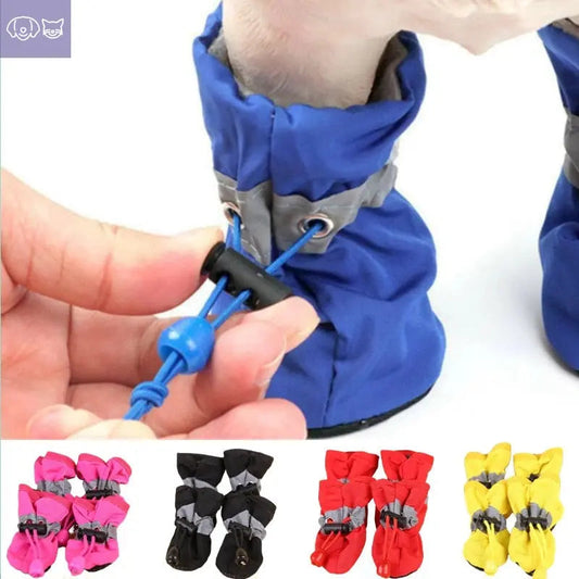 4pcs/set Waterproof Pet Dog Shoes