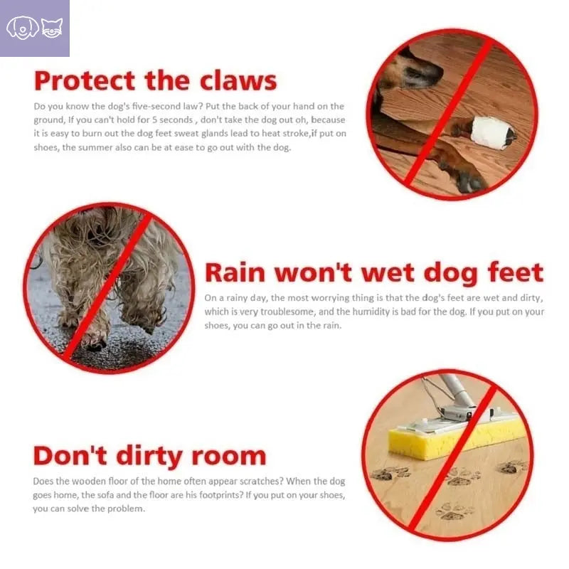 4pcs/set Waterproof Pet Dog Shoes