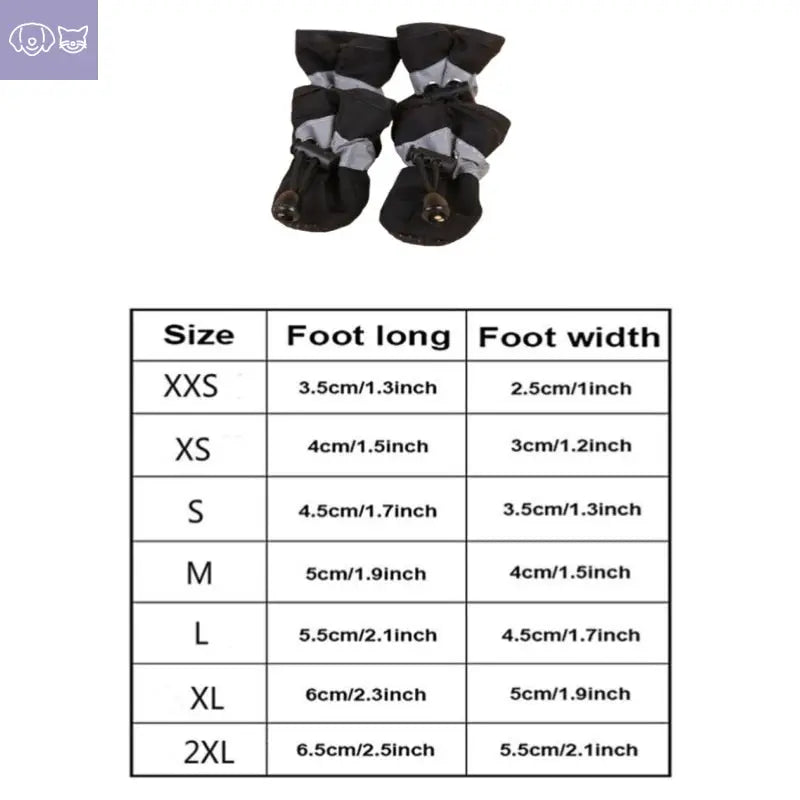 4pcs/set Waterproof Pet Dog Shoes