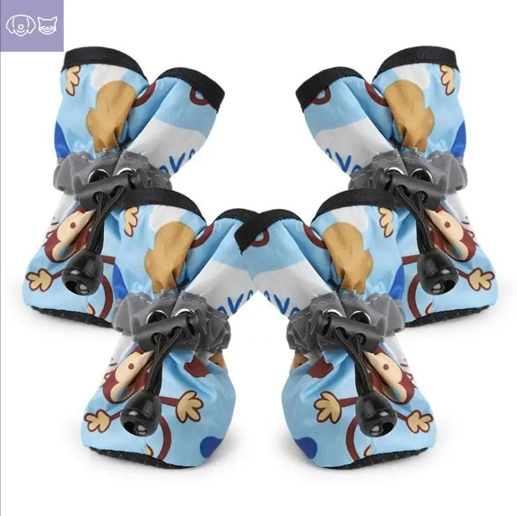 4pcs/set Waterproof Pet Dog Shoes